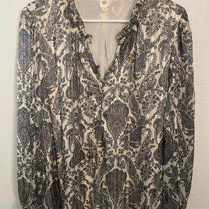Autres Filles Elegant Paisley Print Blouse with Glitzy Threads-Size 2X US-Lined